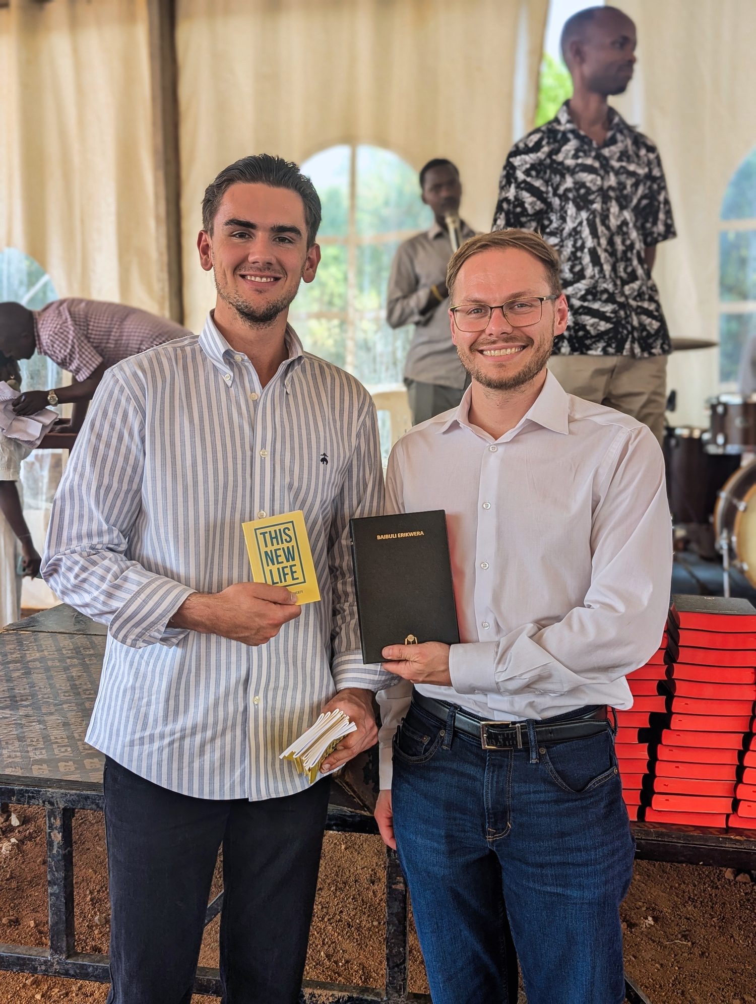 Bibles and the personal evangelism course handed to attendees.